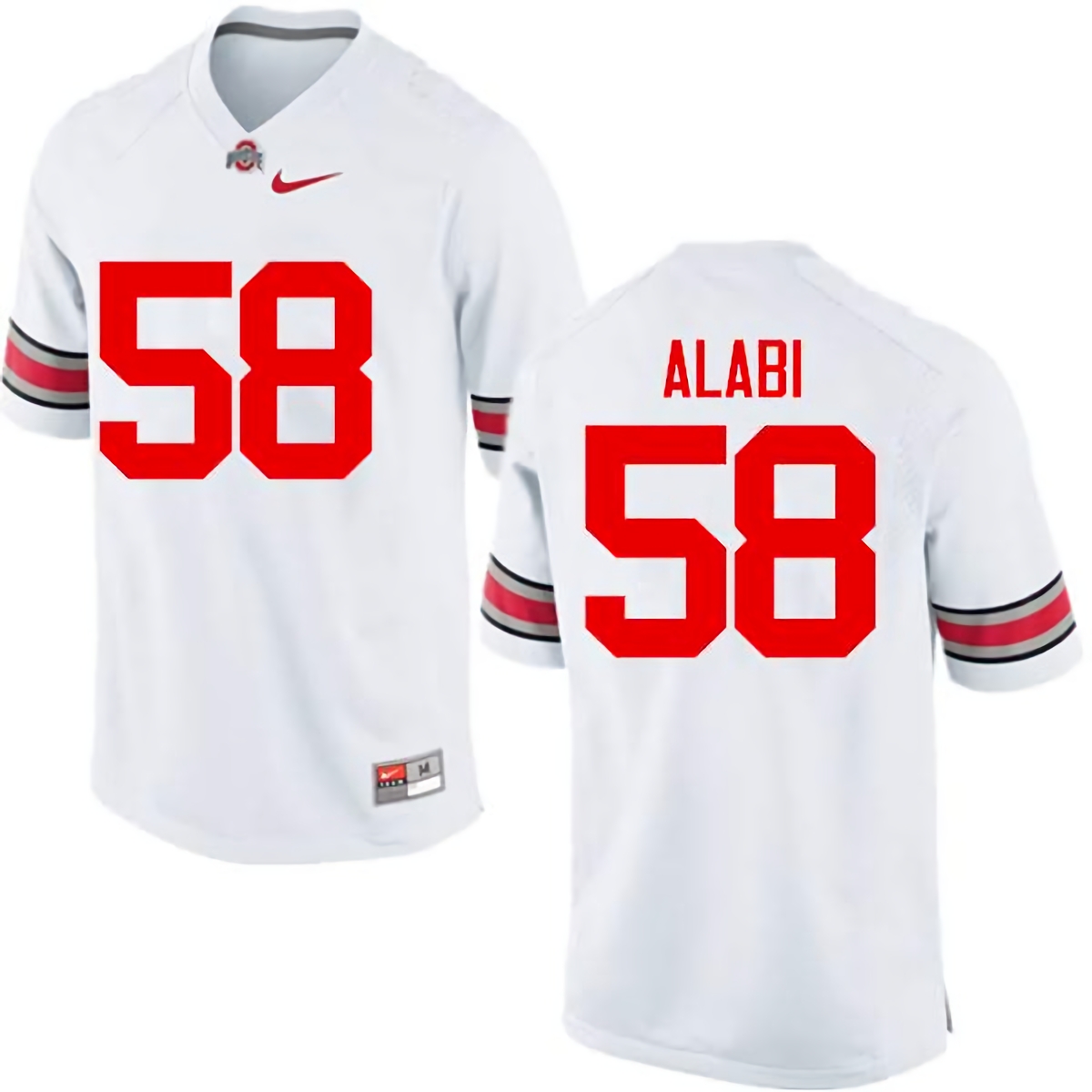 Joshua Alabi Ohio State Buckeyes Men's NCAA #58 Nike White College Stitched Football Jersey ACK6556TL